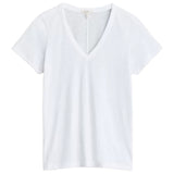 The Slub Vee Neck Tee - Bright White