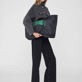 Leo Canvas Tote - Washed Black/Green