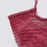 Nantucket Large Woven Leather Tote - Bordo