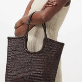 NS Diagonal Triple Jump Tote - Dark Brown