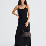 Rosanna Woven Leather Tote - Dark Brown