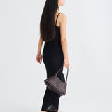 Rosanna Woven Leather Tote - Dark Brown