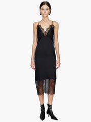 Amelie Silk-Blend Dress - Black