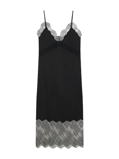 Amelie Silk-Blend Dress - Black