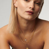 Box Link Double Chain Necklace - Gold