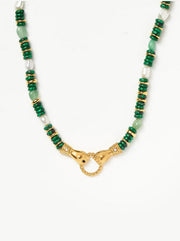 Harris Reed IGH Chunky Beaded Necklace -  Pearl / Green