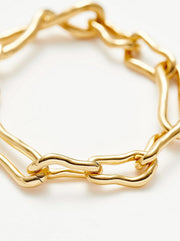 Molten Twisted Infinity Chain Bracelet - Gold
