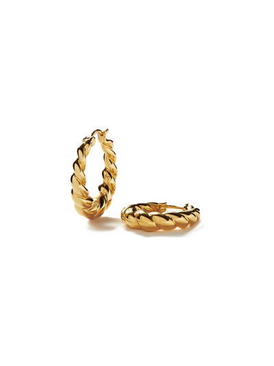 Twisted Tidal Medium Hoop Earrings - Gold