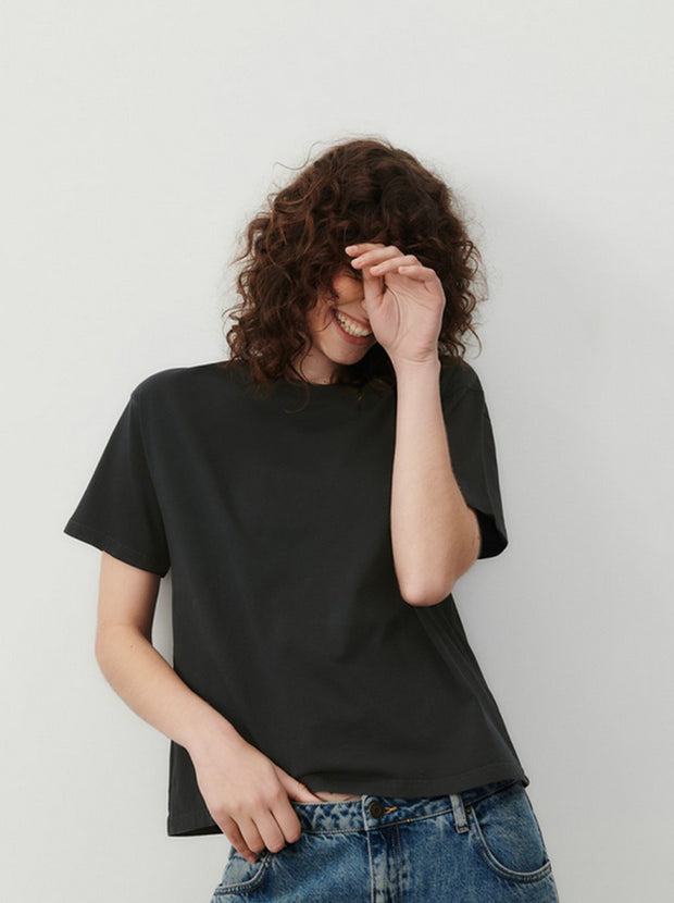 Fizvalley Crew-Neck Cotton T-Shirt - Carbon Vintage