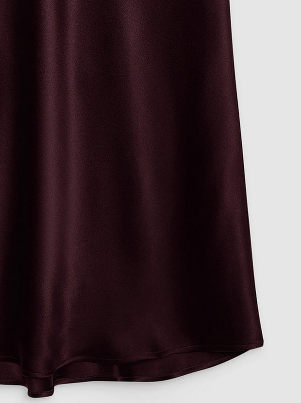 Bar Silk Skirt - Bordeaux