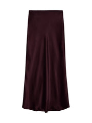 Bar Silk Skirt - Bordeaux