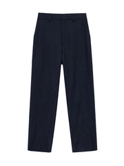 Blaine Wool-Blend Pinstripe Trouser - Navy