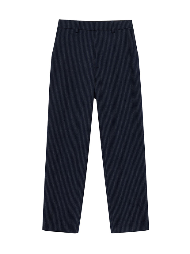 Blaine Wool-Blend Pinstripe Trouser - Navy