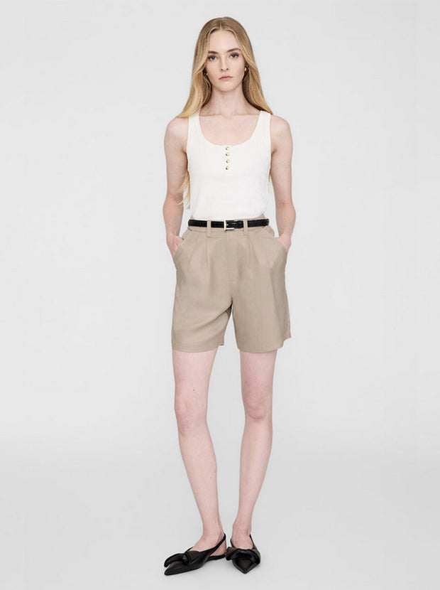 Carrie Linen-Blend Short - Oatmeal