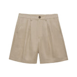 Carrie Linen-Blend Short - Oatmeal