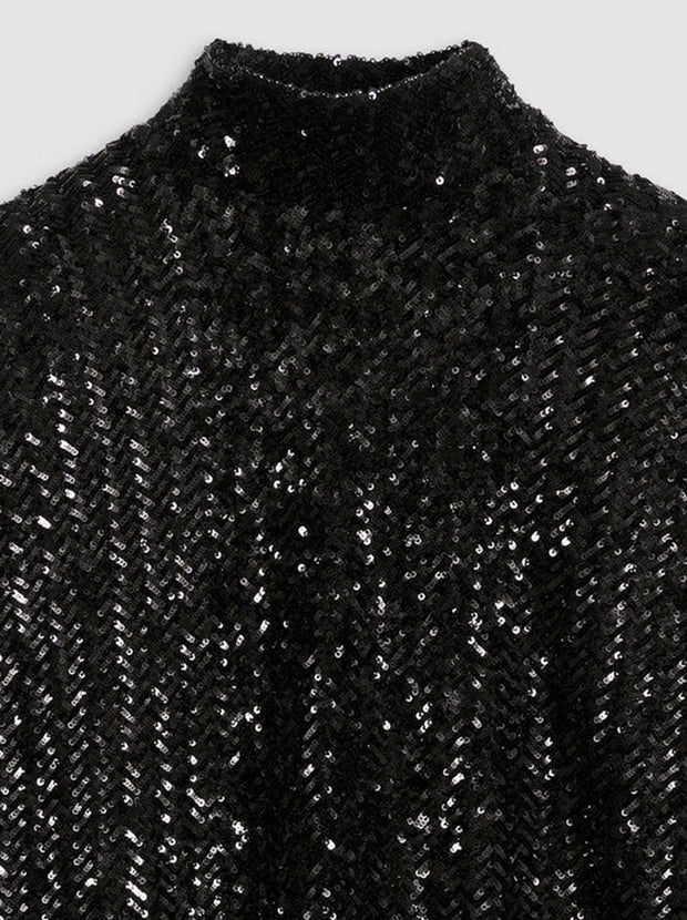 Josephine Sequin Top - Black