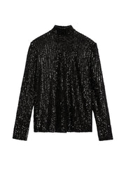 Josephine Sequin Top - Black