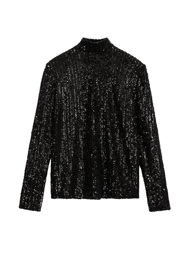 Josephine Sequin Top - Black