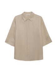 Mary Linen-Blend Shirt - Oatmeal