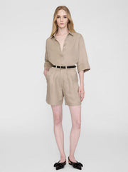 Mary Linen-Blend Shirt - Oatmeal