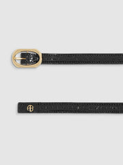 Mini Mara Leather Belt - Black Embossed