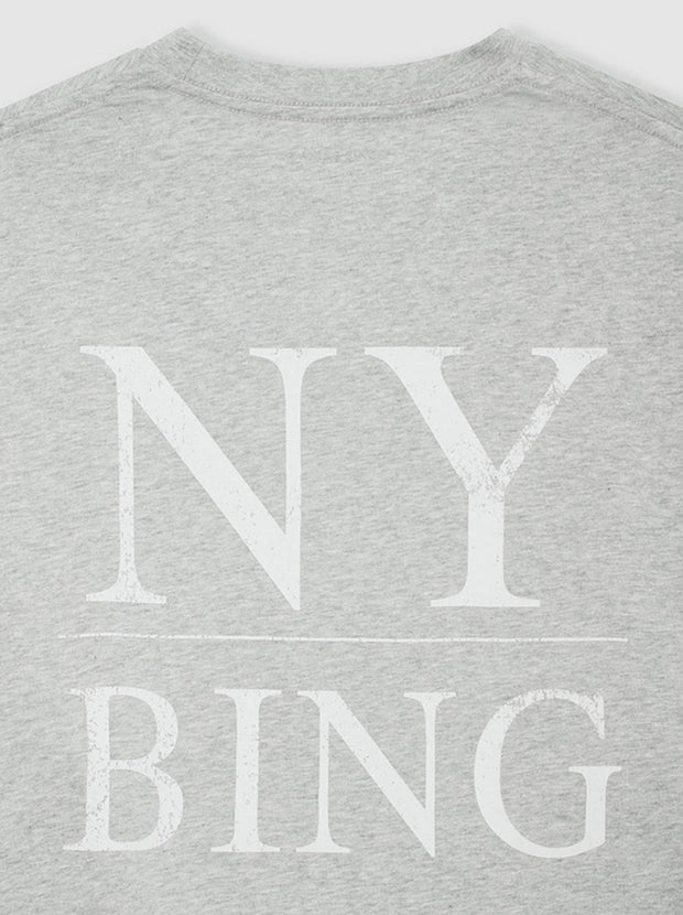 Myers Serif NY Tee - Washed heather Grey