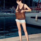 A4 Woven Leather Pochette - Tan