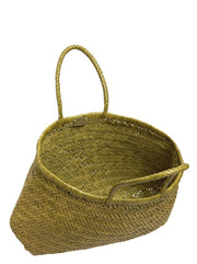 Bamboo Large Triple Jump Woven Leather Tote - Bamboo Green