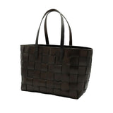 Japan Woven Leather Tote - Dark Brown