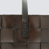 Japan Woven Leather Tote - Dark Brown
