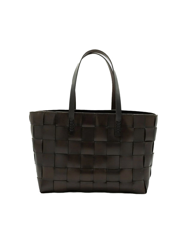 Japan Woven Leather Tote - Dark Brown