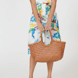 Nantucket Large Woven Leather Tote - Tan