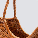 Nantucket Large Woven Leather Tote - Tan