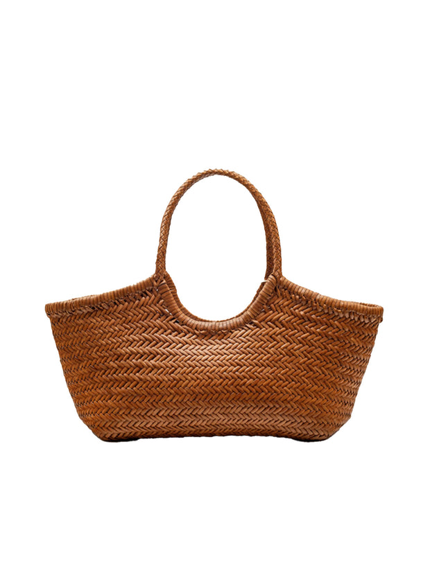 Nantucket Large Woven Leather Tote - Tan