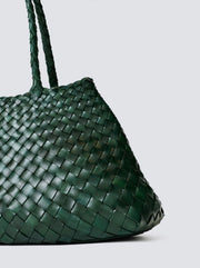 Santa Croce Large Woven Leather Tote - Forest