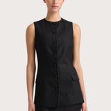 Jane Linen Mini Skirt - Black