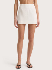 Jane Linen Mini Skirt - White