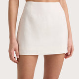Jane Linen Mini Skirt - White