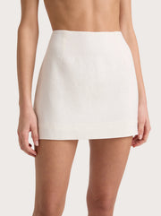 Jane Linen Mini Skirt - White