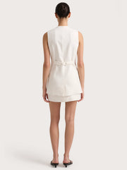 Jane Linen Mini Skirt - White