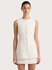 Jane Linen Vest - White