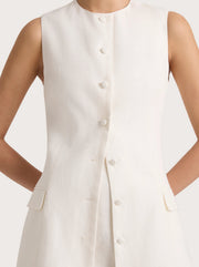 Jane Linen Vest - White