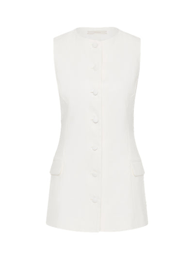 Jane Linen Vest - White