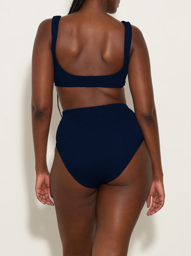 Nadine Tortoiseshell Hoop Crinkle Bikini - Navy