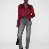 Amanda Silk Shirt - Cabernet