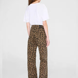 Hugh Wide-Leg Jean - Black and Brown Leopard