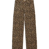 Hugh Wide-Leg Jean - Black and Brown Leopard