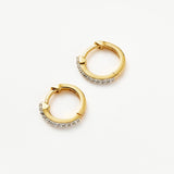 Classic Pave Huggie Earrings - Gold