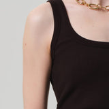 Faye Cotton Tank - Chocolate