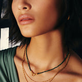 Harris Reed IGH Mini Beaded Gemstone Necklace - Gold / Green